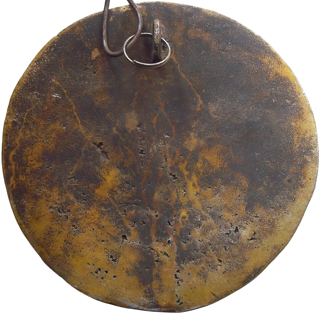 Tibetan Brass Zodiac Wheel Plaque – Hand-Cast, Multi-Color Ritual Wall Amulet (12.5 cm, 132 g)