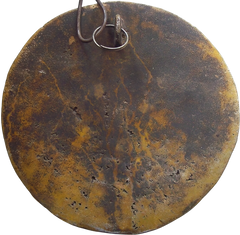 Tibetan Brass Zodiac Wheel Plaque – Hand-Cast, Multi-Color Ritual Wall Amulet (12.5 cm, 132 g)