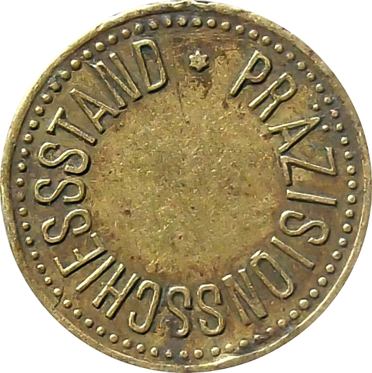 German Brass Shooting Range Token – “Wert Marke 1670” (22mm, Antique)