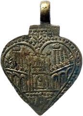" The Pilgrim’s Heart" – Vintage Islamic Brass Taviz/Amulet Pendant
